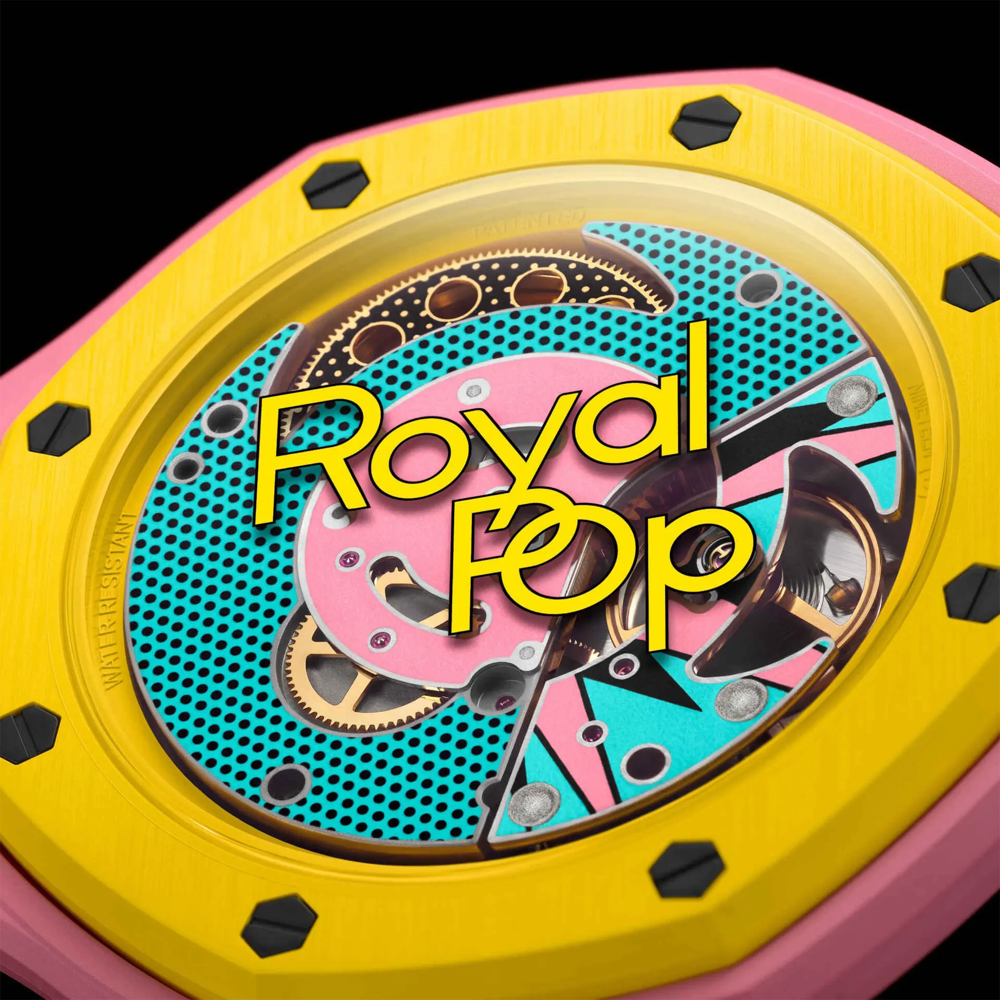 Detailed View of Swatch x Audemars Piguet Royal Pop Otg Roz With Rubber Strap SSX03J100N